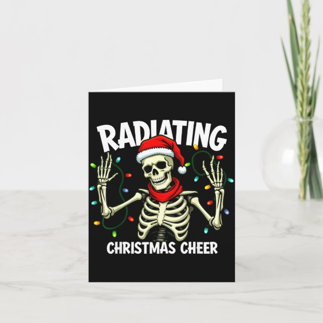 Radiating Christmas Cheer Skeleton Christmas Light Kort (Framsida)