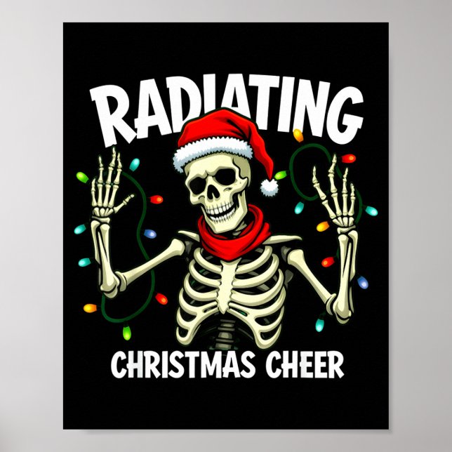 Radiating Christmas Cheer Skeleton Christmas Light Poster (Framsidan)
