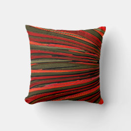 Radiating Rustic Rand in Tango Red and Olive Kudde