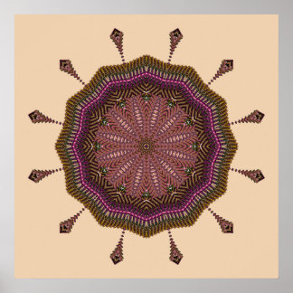 Radiating Weave Mandala Poster
