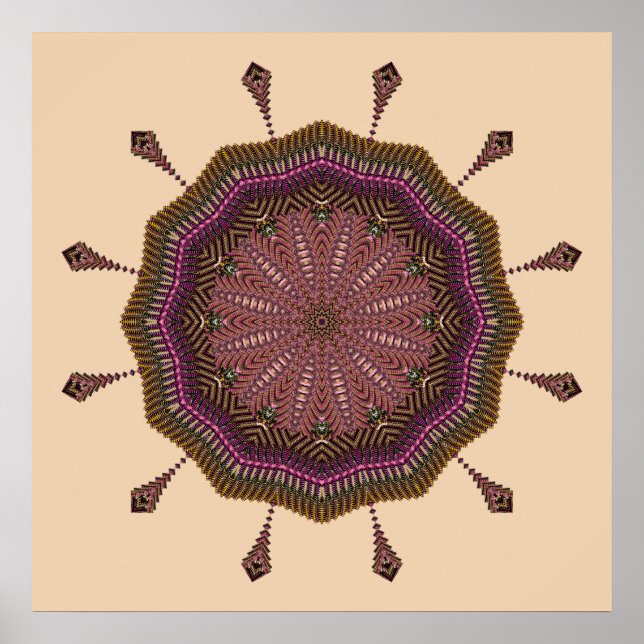 Radiating Weave Mandala Poster (Framsidan)
