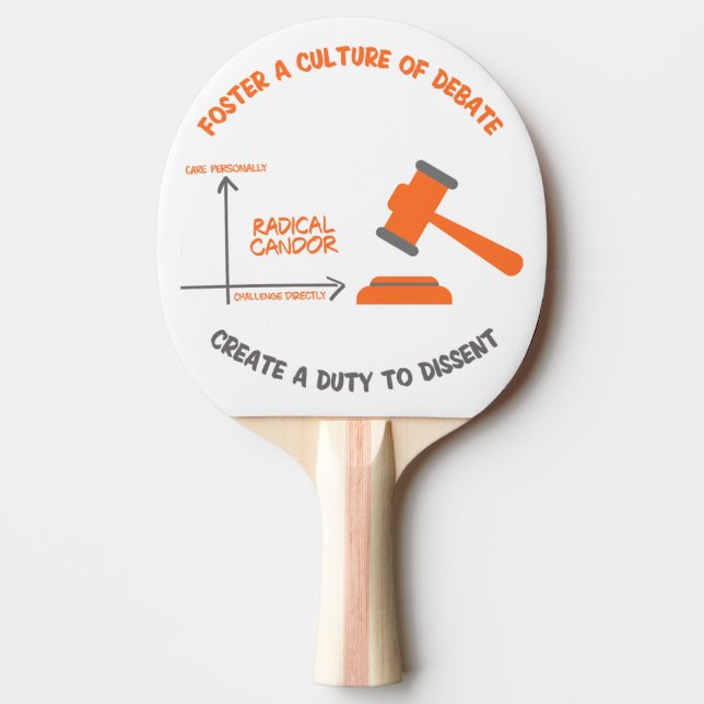 Radical Candor Duty of Dissent Ping Pong Paddle Pingisracket (Framsidan)