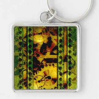 Radical Steampunk 2 Keychain Fyrkantig Silverfärgad Nyckelring