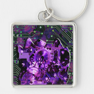 Radical Steampunk 5 Keychain Fyrkantig Silverfärgad Nyckelring