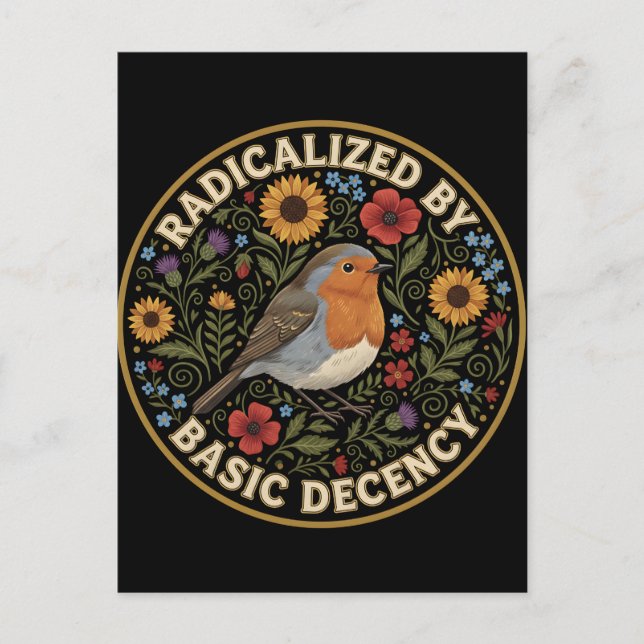 Radicalized by Basic Decency Birds lovers Helg Vykort (Framsida)