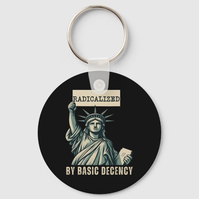 Radicated by Basic Decency Anti Trump Nyckelring (Framsida)