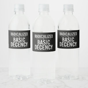 Radicated by Basic Decency Funny Vattenflaskor Etikett