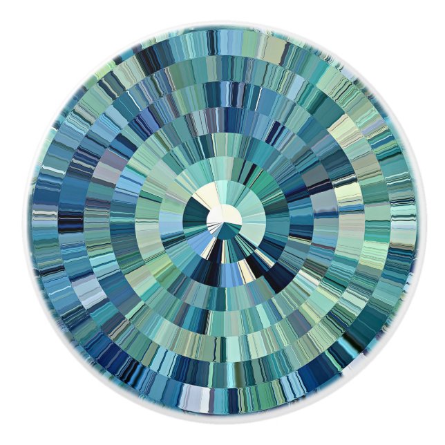 Radiella fenor av marint glas, keramisk knopp (Framsidan)