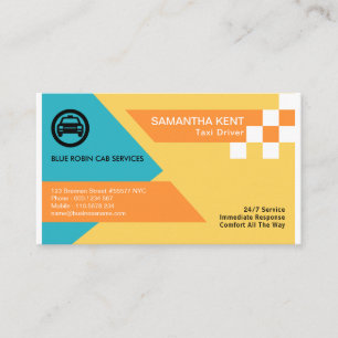 Radiellt Kreativ Geometrisk pastellform Färg Taxi Visitkort