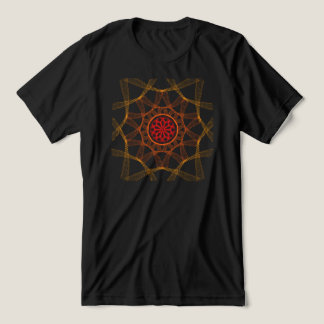 Radiellt nästlat mönster med central blomsterformg t shirt