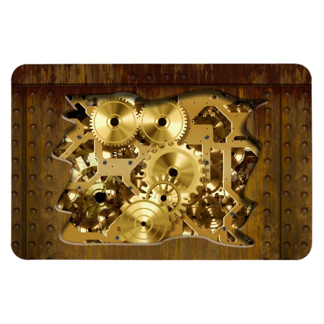 Radiellt Steampunk 3 Premium Magnet (Horisontell)