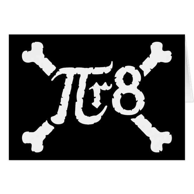 Radien för Pi x till 8th driver = piraten Hälsningskort (Framsidan Horizontal)