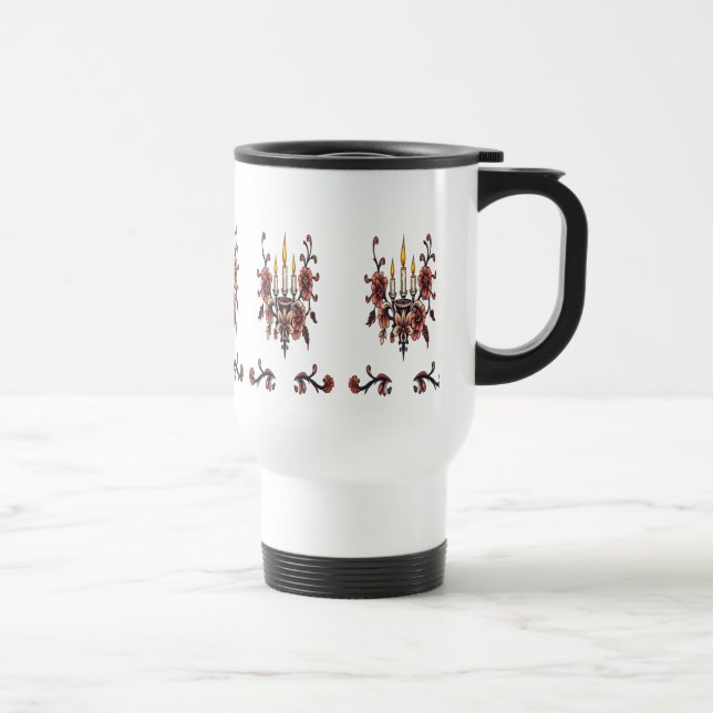 Radient glöd - Vintage Candlelight Art Skriv ut Resemugg (Höger)