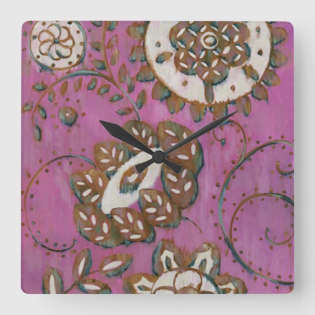 Radient ornament II Fyrkantig Klocka (Framsida)