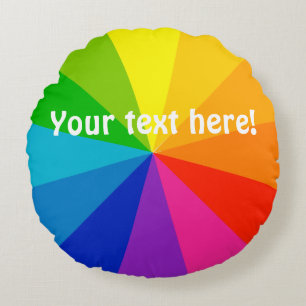 Radierat regnbåge rund kudde