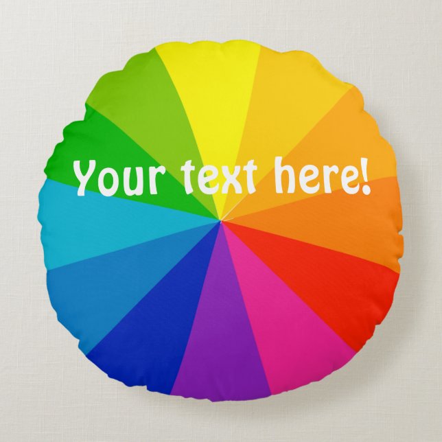 Radierat regnbåge rund kudde (Framsidan)