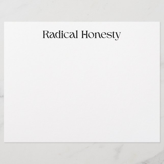 Radikal ärlighet professionell brevhuvud (Framsida)