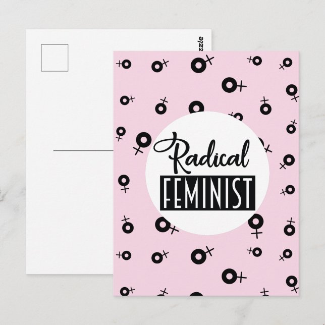 Radikal feminist vykort (Fram/baksida)