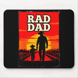 Radikal pappa far och son bonde västern solnedgång musmatta