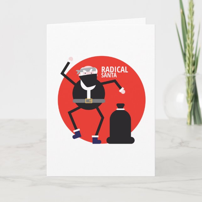 Radikal Santa Roligt julmemkort rött Kort (Framsida)
