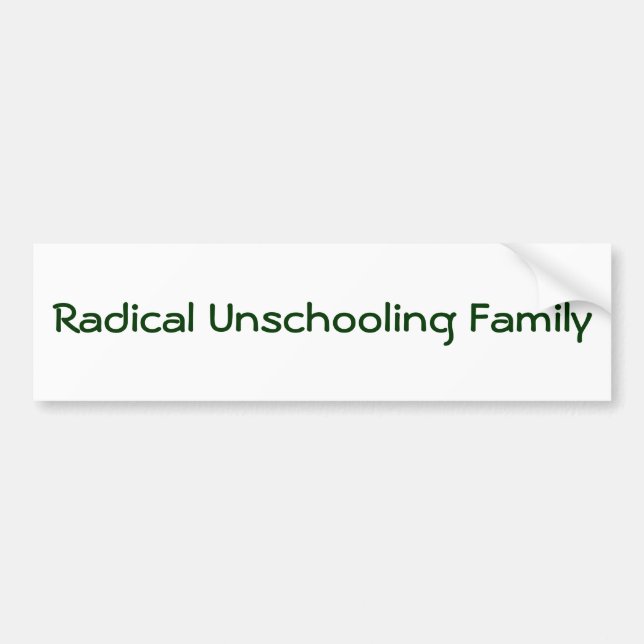 Radikal Unschooling familj Bildekal (Framsidan)