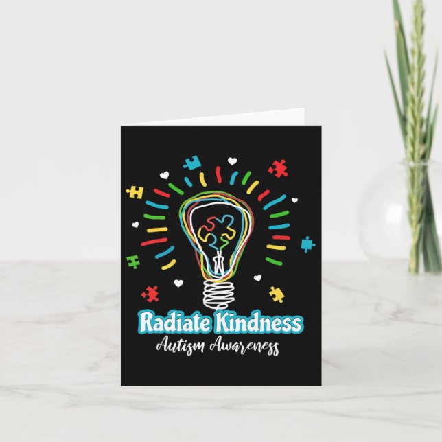 Radikala kinness Lightbulb Autism Awareness Teache Kort (Framsida)