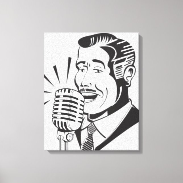 Radio Announcer Canvastryck (Framsida)