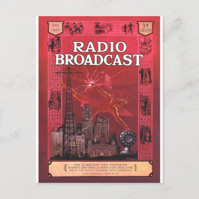 Radio Broadcast-Red Vykort (Framsida)
