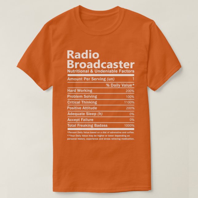 Radio Broadcaster Näringsgren och Undeni T Shirt (Design framsida)