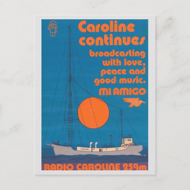 Radio Caroline 259 - frakten Mi Amigo Vykort (Framsida)