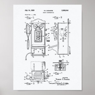 Radio Construction 1959 Patent Art White Papper Poster