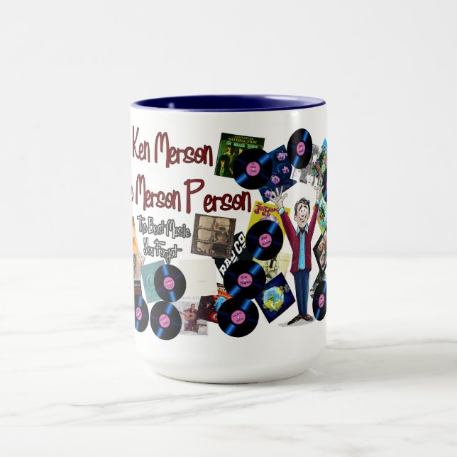 Radio disc-jockey Ken “The Merson Person” mug. Mugg (Center)