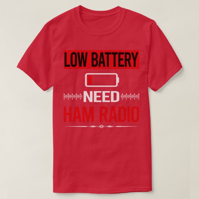 Radio för lågbatteriladdare t shirt (Design framsida)