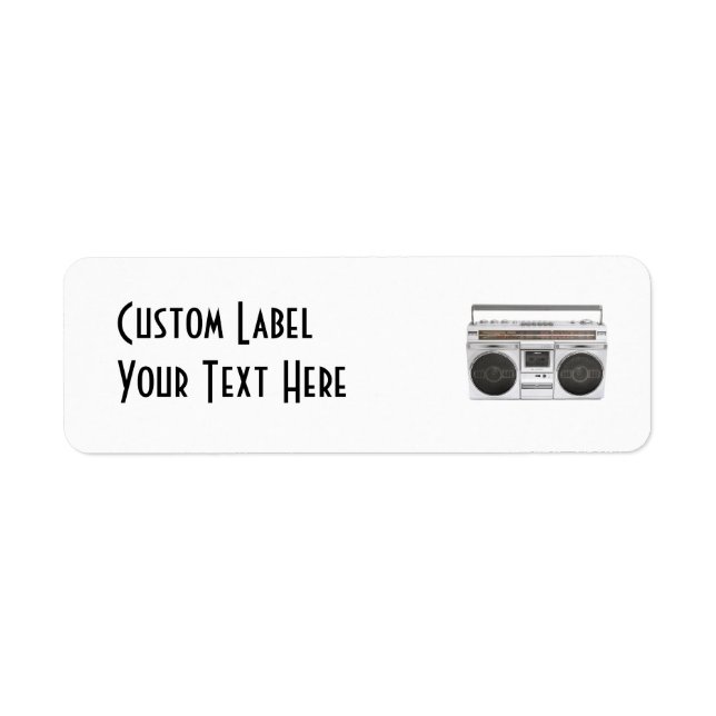 Radio för Old school Boombox Returadress Etikett (Framsidan)