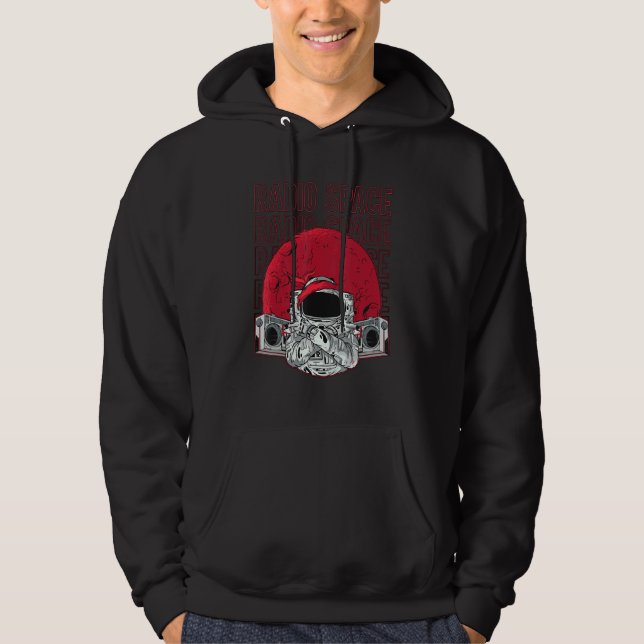 Radio Space Astronomy Galaxy Astronaut  Radio Spac Hoodie (Framsida)
