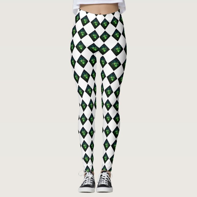 Radioactive Checkered Spider Leggings (Framsida)