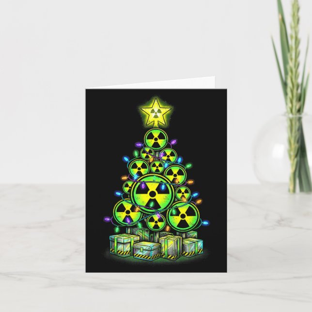 Radioactive Christmas Tree Graphic Nuclear Warning Kort (Framsida)