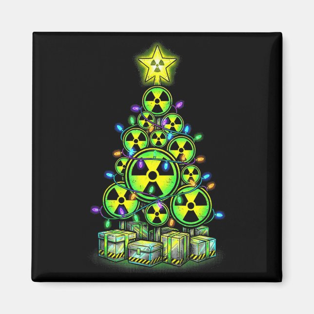 Radioactive Christmas Tree Graphic Nuclear Warning Magnet (Framsidan)
