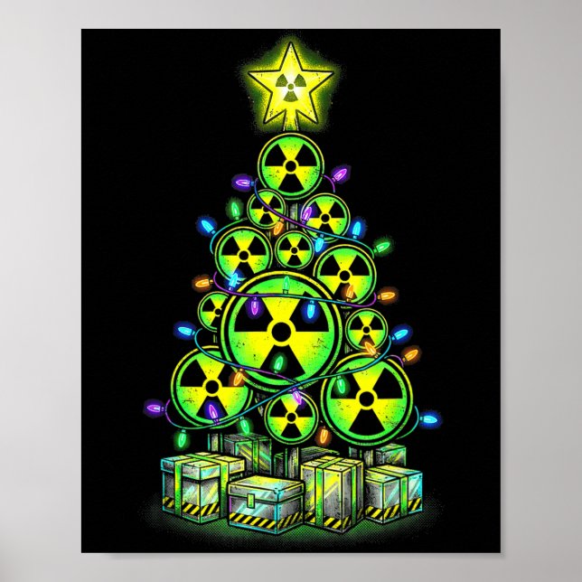 Radioactive Christmas Tree Graphic Nuclear Warning Poster (Framsidan)