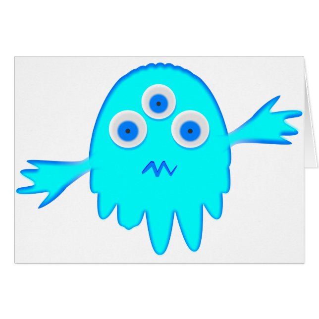 Radioactive Little Monster Hälsningskort (Framsidan Horizontal)