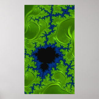 Radioactive Mandelbrot Fractal Abstrakt Art Poster