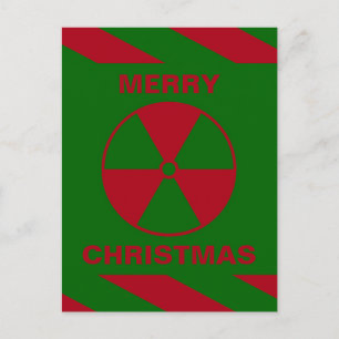 Radioactive Nuclear God jul Grönt and Red Helg Vykort