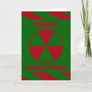 Radioactive Nuclear God jul Red and Grönt Helgkort