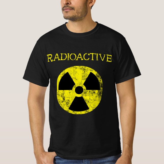 Radioactive Nuclear Radiation Fallout Symbol Hazar T Shirt (Framsida)