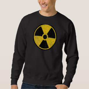 Radioactive Nuclear Warning Symbol Radiation Sign Lång Ärmad Tröja