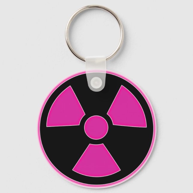 Radioactive Rosa Keychain Nyckelring (Framsida)