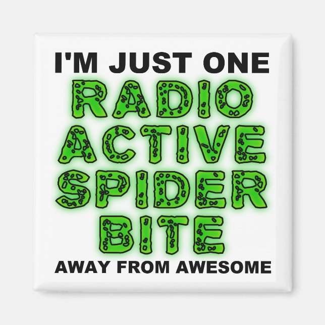 Radioactive Spider Bita Funny Fridge Magnet (Framsidan)