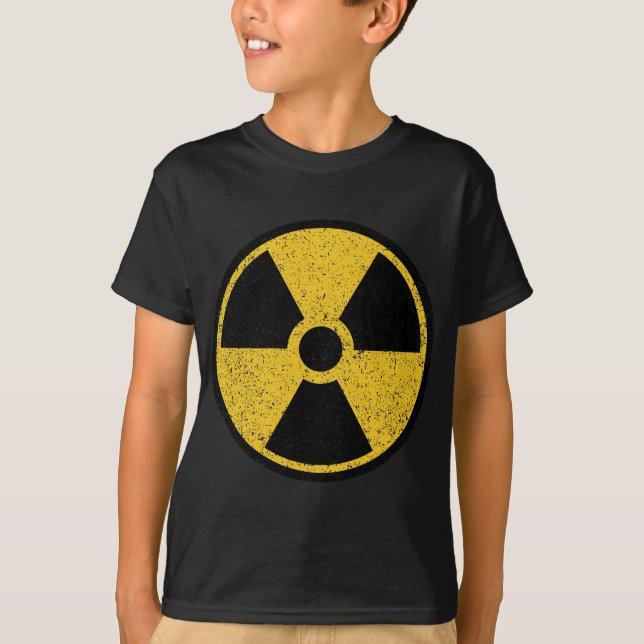 RADIOAKTIV KÄRNVARNINGSSYMBOLSTRÅLNING T SHIRT (Framsida)