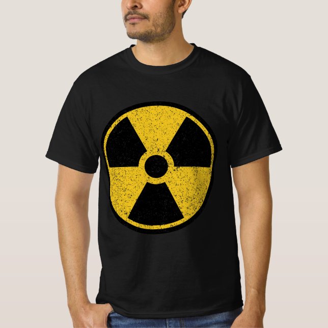 RADIOAKTIV KÄRNVARNINGSSYMBOLSTRÅLNING T SHIRT (Framsida)