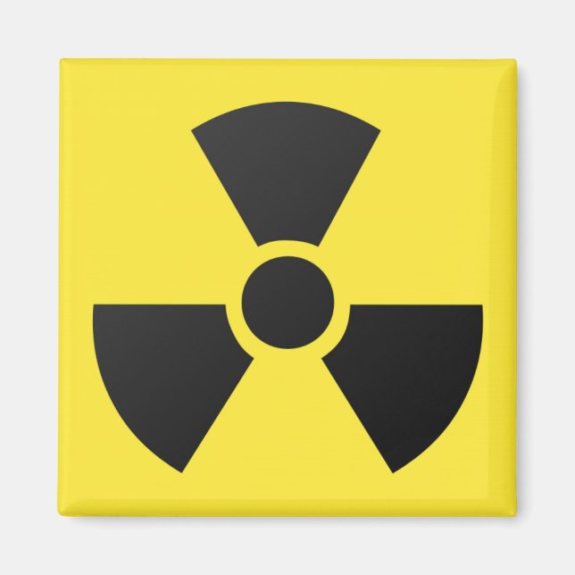 Radioaktiv strålningsatomatomatomatomsymbol magnet (Framsidan)